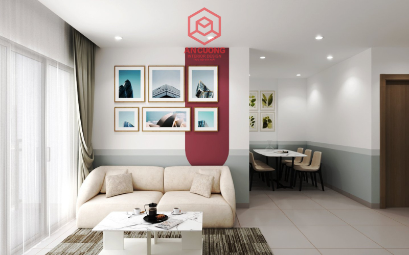 Thiết kế phòng ăn cạnh ngay phòng khách, mang đến sự tiện nghi và hoàn hảo 